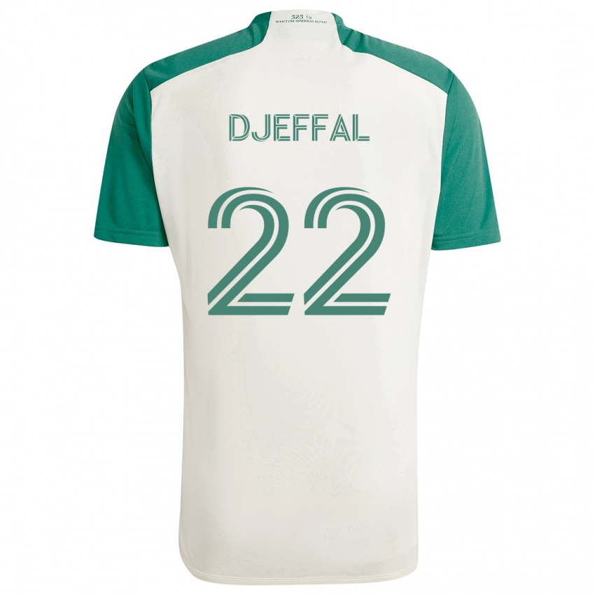 Kinder Sofiane Djeffal #22 Braune Farben Grün Auswärtstrikot Trikot 2024/25 T-Shirt