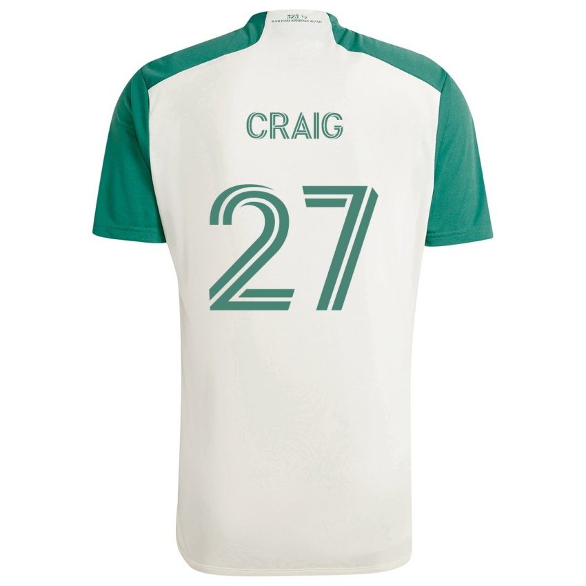 Kinder Brandan Craig #27 Braune Farben Grün Auswärtstrikot Trikot 2024/25 T-Shirt