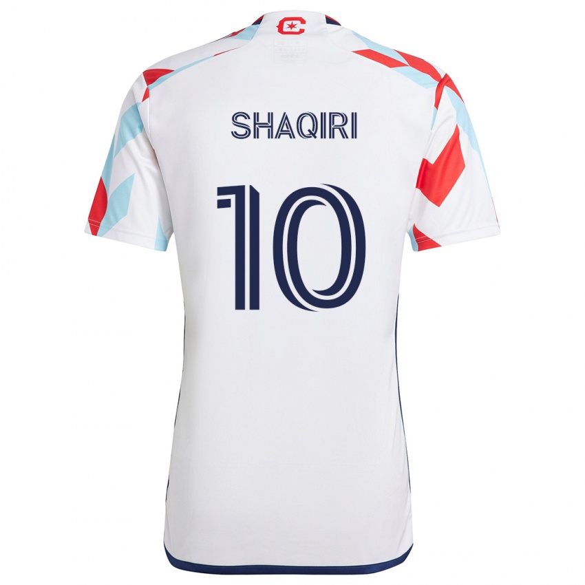 Kinder Xherdan Shaqiri #10 Weiß Rot Blau Auswärtstrikot Trikot 2024/25 T-Shirt