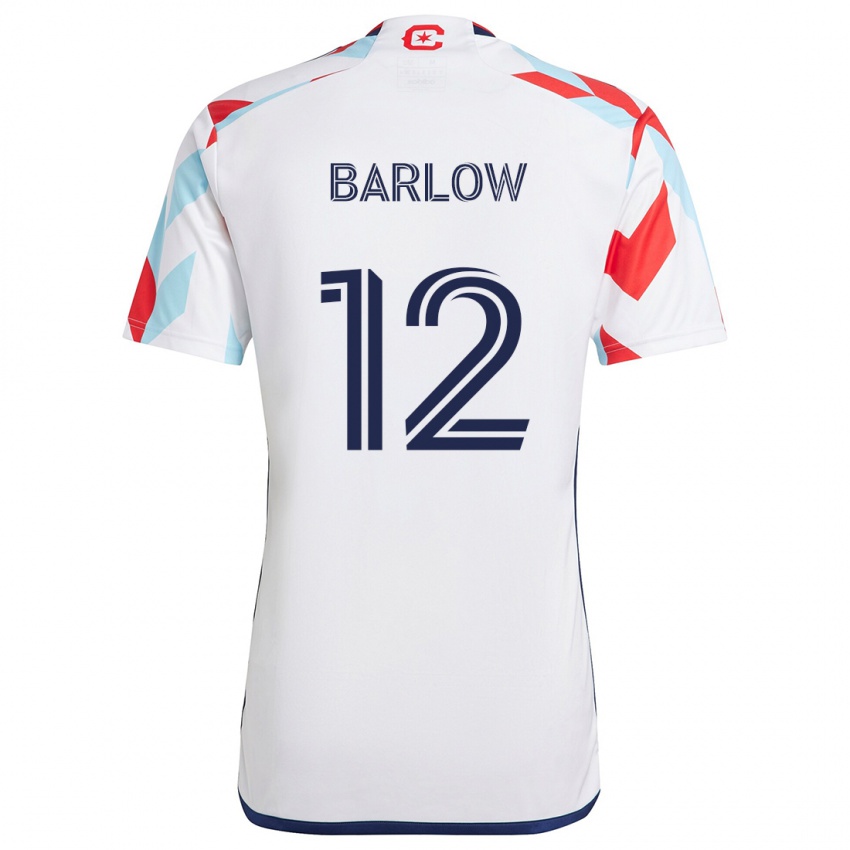 Kinder Tom Barlow #12 Weiß Rot Blau Auswärtstrikot Trikot 2024/25 T-Shirt