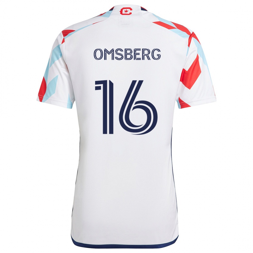 Kinder Wyatt Omsberg #16 Weiß Rot Blau Auswärtstrikot Trikot 2024/25 T-Shirt