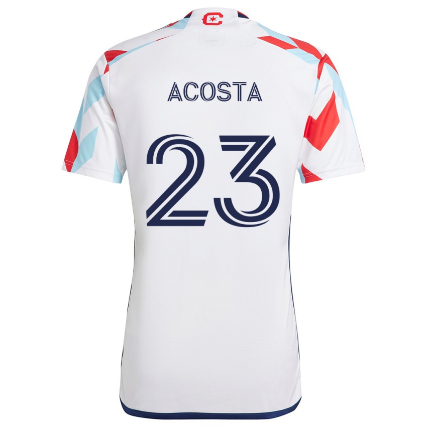 Kinder Kellyn Acosta #23 Weiß Rot Blau Auswärtstrikot Trikot 2024/25 T-Shirt