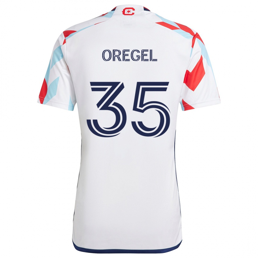 Kinder Sergio Oregel #35 Weiß Rot Blau Auswärtstrikot Trikot 2024/25 T-Shirt