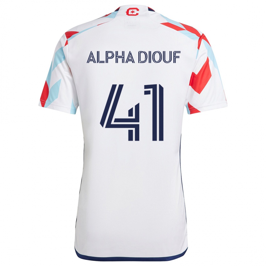 Kinder Jean Alpha Diouf #41 Weiß Rot Blau Auswärtstrikot Trikot 2024/25 T-Shirt