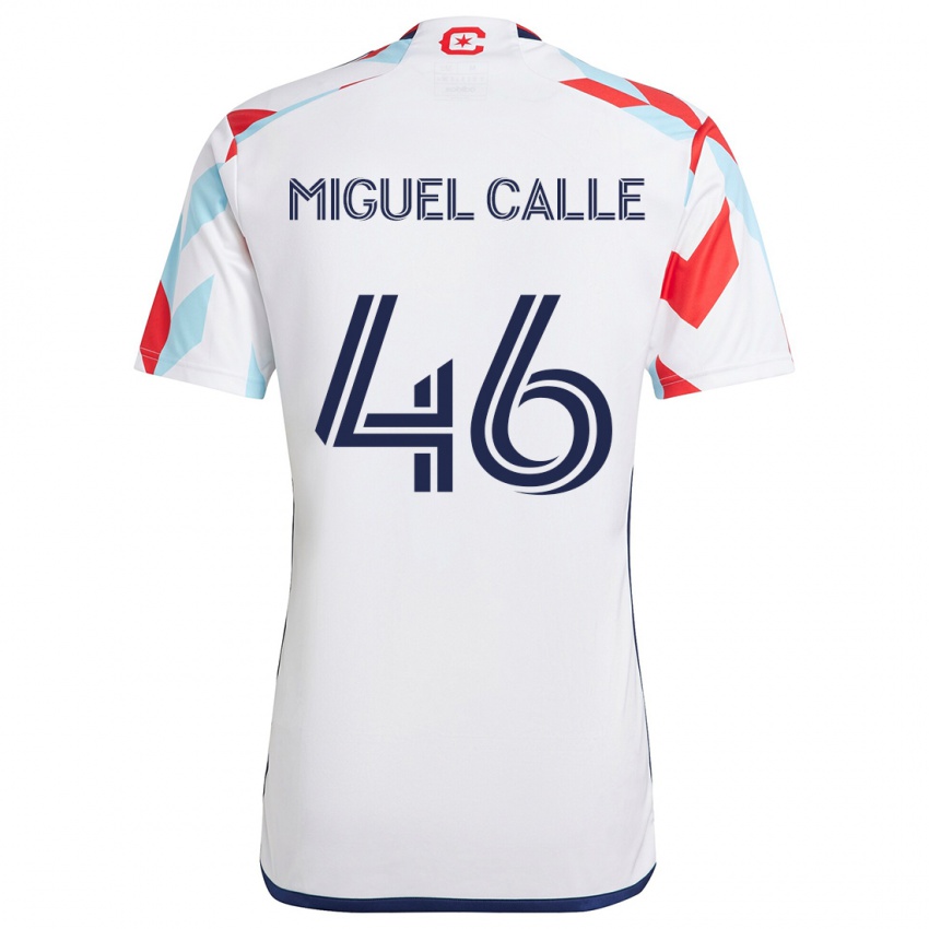 Kinder Juan Miguel Calle #46 Weiß Rot Blau Auswärtstrikot Trikot 2024/25 T-Shirt