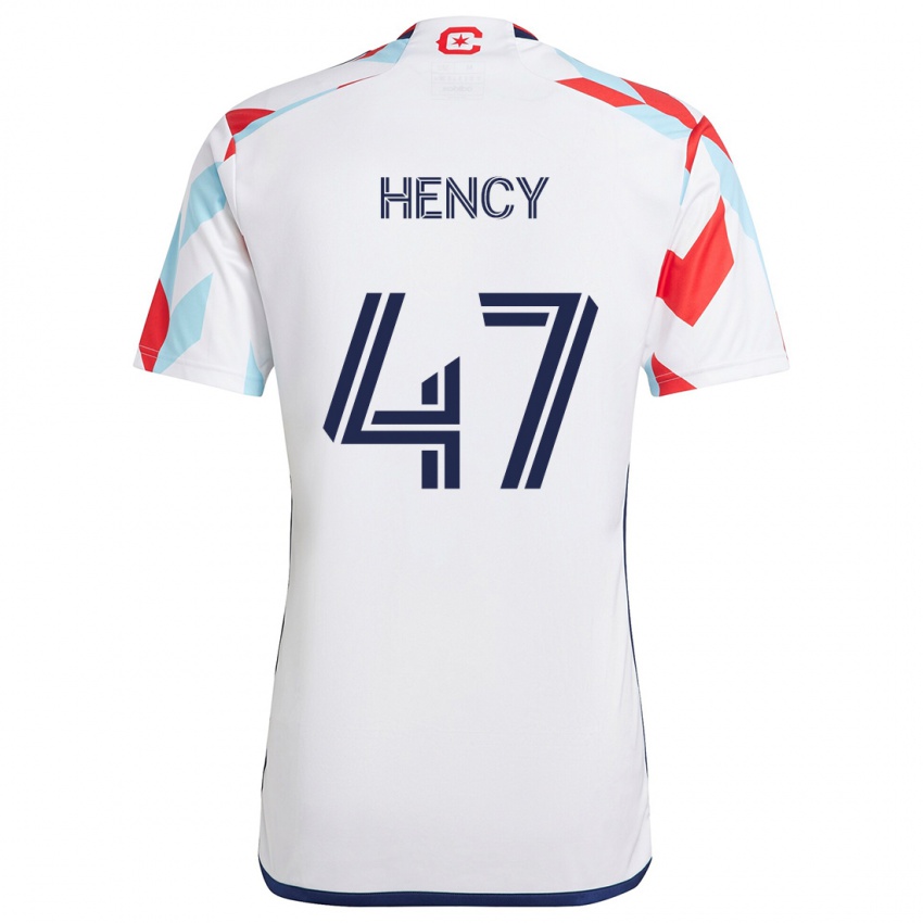 Kinder Billy Hency #47 Weiß Rot Blau Auswärtstrikot Trikot 2024/25 T-Shirt