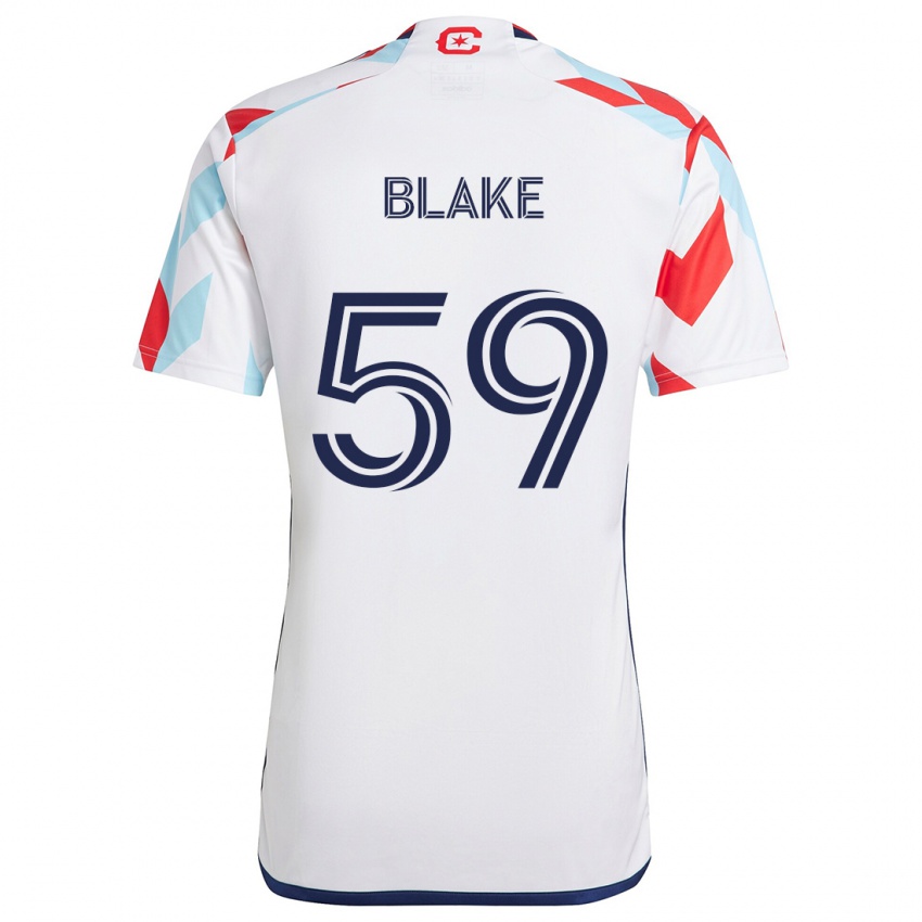 Kinder Romain Blake #59 Weiß Rot Blau Auswärtstrikot Trikot 2024/25 T-Shirt