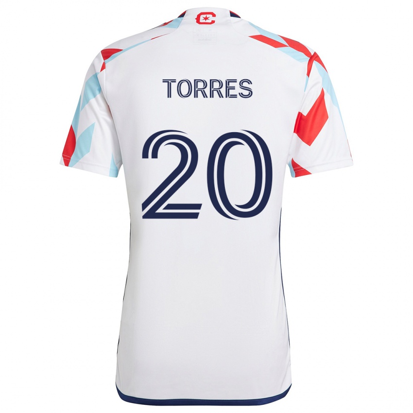 Kinder Jairo Torres #20 Weiß Rot Blau Auswärtstrikot Trikot 2024/25 T-Shirt