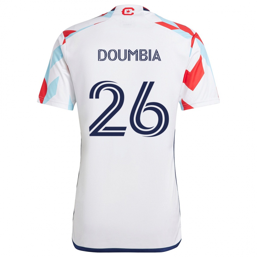 Kinder Ousmane Doumbia #26 Weiß Rot Blau Auswärtstrikot Trikot 2024/25 T-Shirt