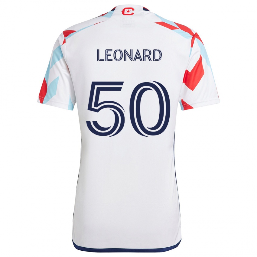 Kinder Eric Leonard #50 Weiß Rot Blau Auswärtstrikot Trikot 2024/25 T-Shirt