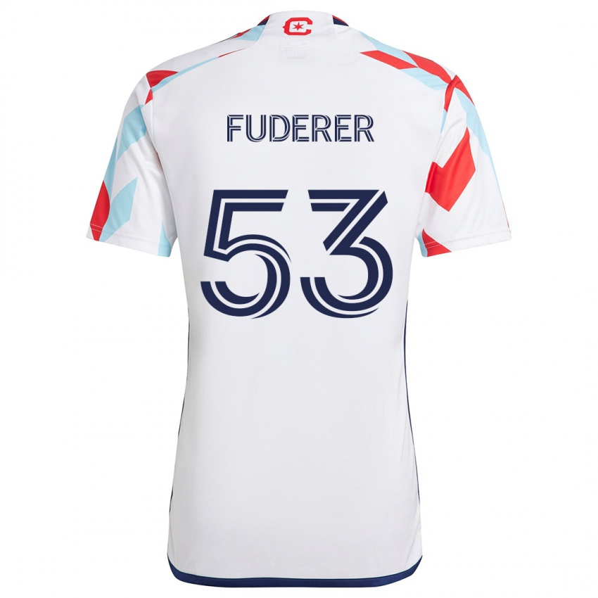 Kinder Jake Fuderer #53 Weiß Rot Blau Auswärtstrikot Trikot 2024/25 T-Shirt