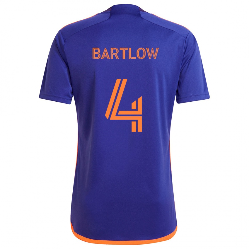 Kinder Ethan Bartlow #4 Lila Orange Auswärtstrikot Trikot 2024/25 T-Shirt