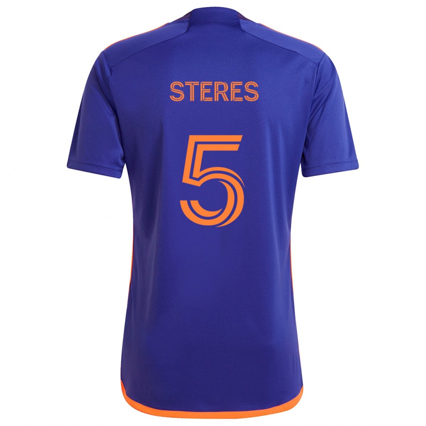 Kinder Daniel Steres #5 Lila Orange Auswärtstrikot Trikot 2024/25 T-Shirt