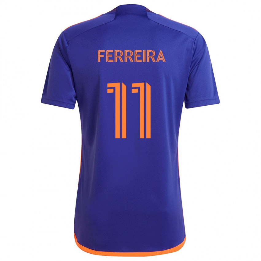 Kinder Sebastián Ferreira #11 Lila Orange Auswärtstrikot Trikot 2024/25 T-Shirt