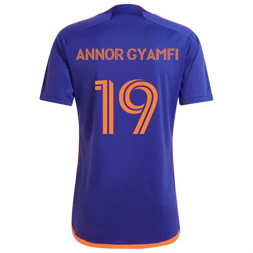 Kinder Stephen Annor Gyamfi #19 Lila Orange Auswärtstrikot Trikot 2024/25 T-Shirt