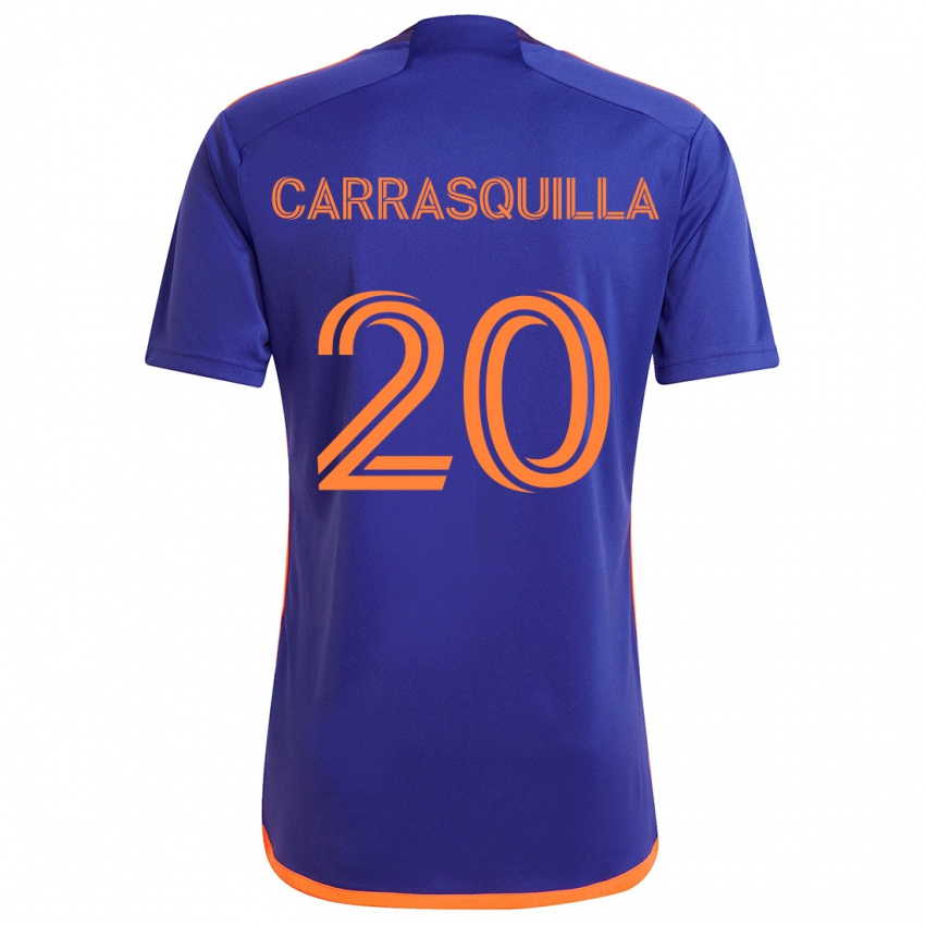 Kinder Adalberto Carrasquilla #20 Lila Orange Auswärtstrikot Trikot 2024/25 T-Shirt