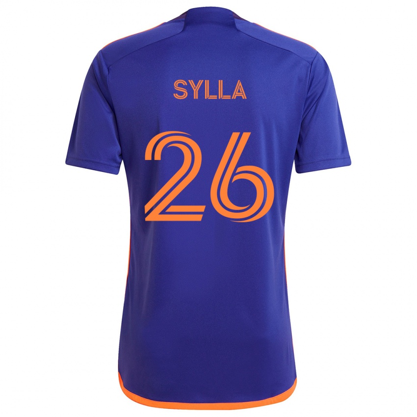 Kinder Ousmane Sylla #26 Lila Orange Auswärtstrikot Trikot 2024/25 T-Shirt