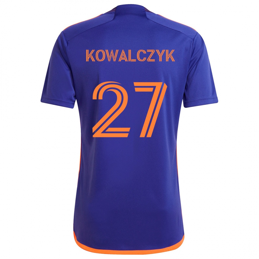 Kinder Sebastian Kowalczyk #27 Lila Orange Auswärtstrikot Trikot 2024/25 T-Shirt