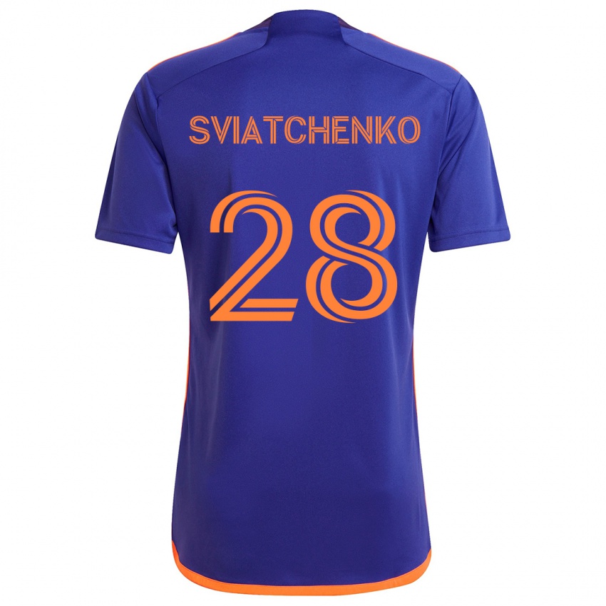 Kinder Erik Sviatchenko #28 Lila Orange Auswärtstrikot Trikot 2024/25 T-Shirt