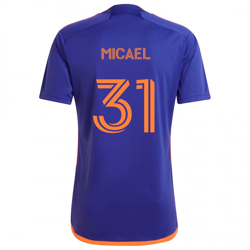 Kinder Micael #31 Lila Orange Auswärtstrikot Trikot 2024/25 T-Shirt