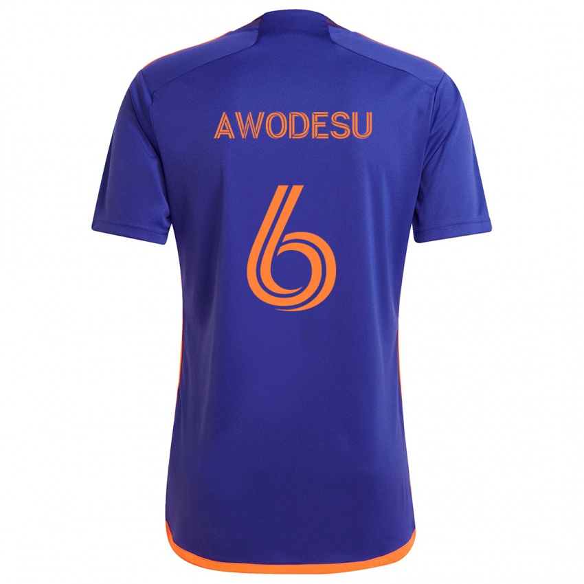 Kinder Femi Awodesu #6 Lila Orange Auswärtstrikot Trikot 2024/25 T-Shirt