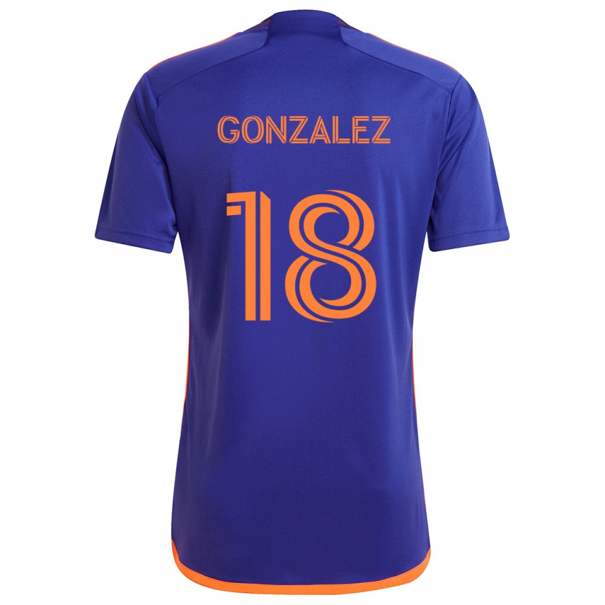 Kinder Diego Gonzalez #18 Lila Orange Auswärtstrikot Trikot 2024/25 T-Shirt