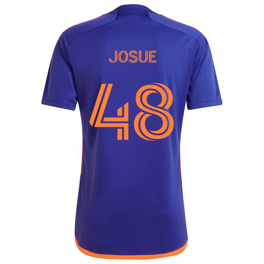 Kinder Josué #48 Lila Orange Auswärtstrikot Trikot 2024/25 T-Shirt