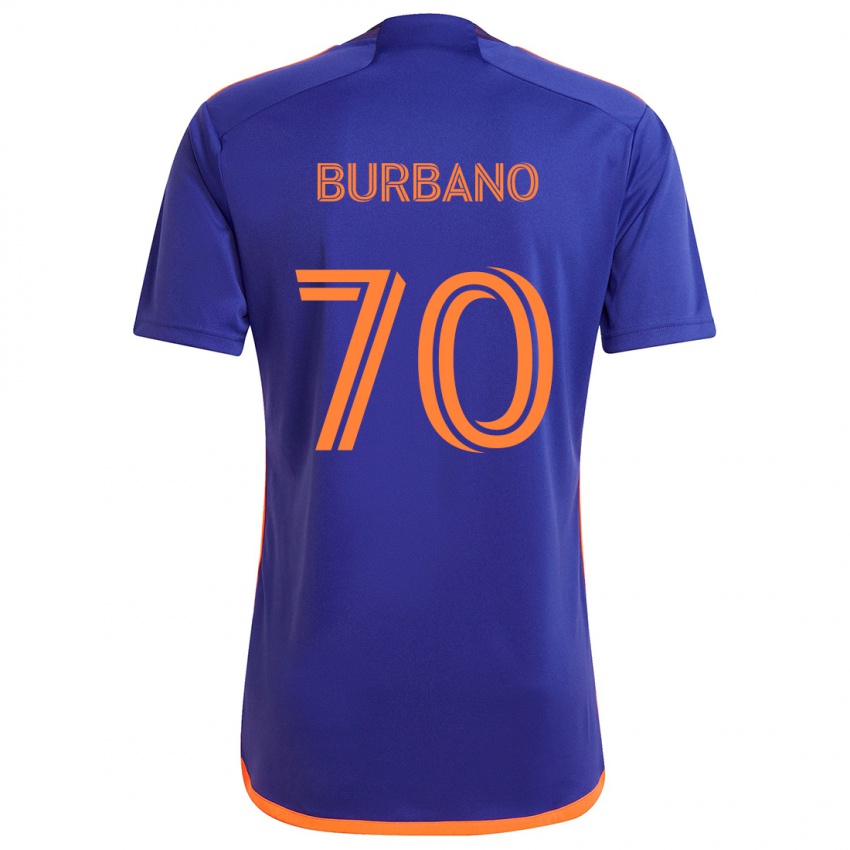 Kinder Jordy Burbano #70 Lila Orange Auswärtstrikot Trikot 2024/25 T-Shirt