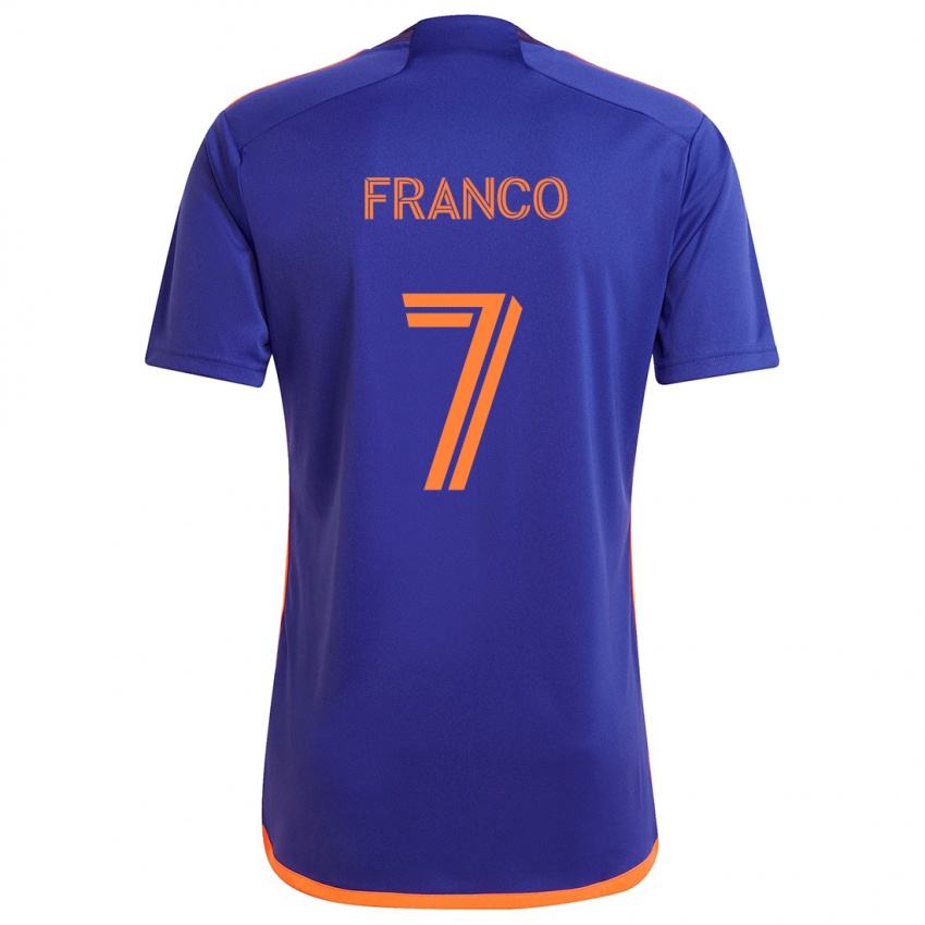 Kinder Iván Franco #7 Lila Orange Auswärtstrikot Trikot 2024/25 T-Shirt