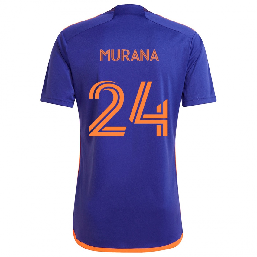 Kinder Mujeeb Murana #24 Lila Orange Auswärtstrikot Trikot 2024/25 T-Shirt