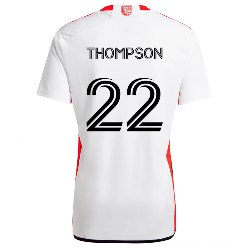 Kinder Tommy Thompson #22 Weiß Rot Auswärtstrikot Trikot 2024/25 T-Shirt