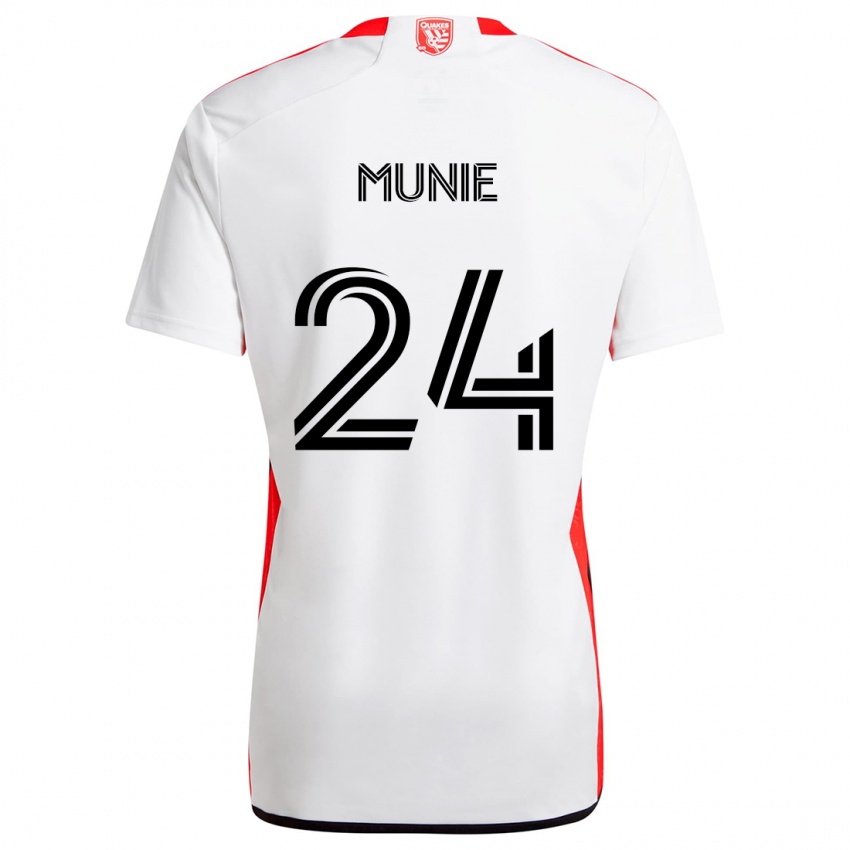 Kinder Daniel Munie #24 Weiß Rot Auswärtstrikot Trikot 2024/25 T-Shirt