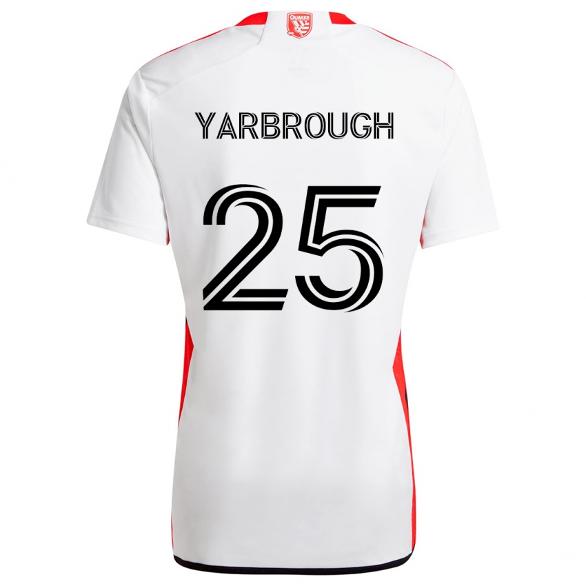 Kinder William Yarbrough #25 Weiß Rot Auswärtstrikot Trikot 2024/25 T-Shirt