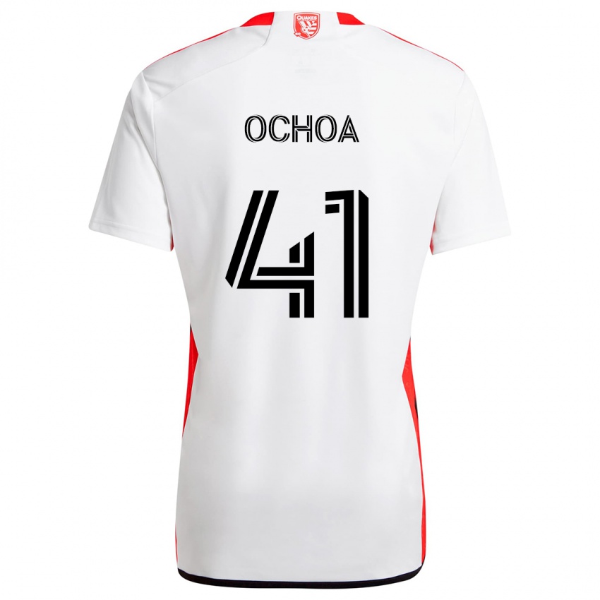 Kinder Emmanuel Ochoa #41 Weiß Rot Auswärtstrikot Trikot 2024/25 T-Shirt