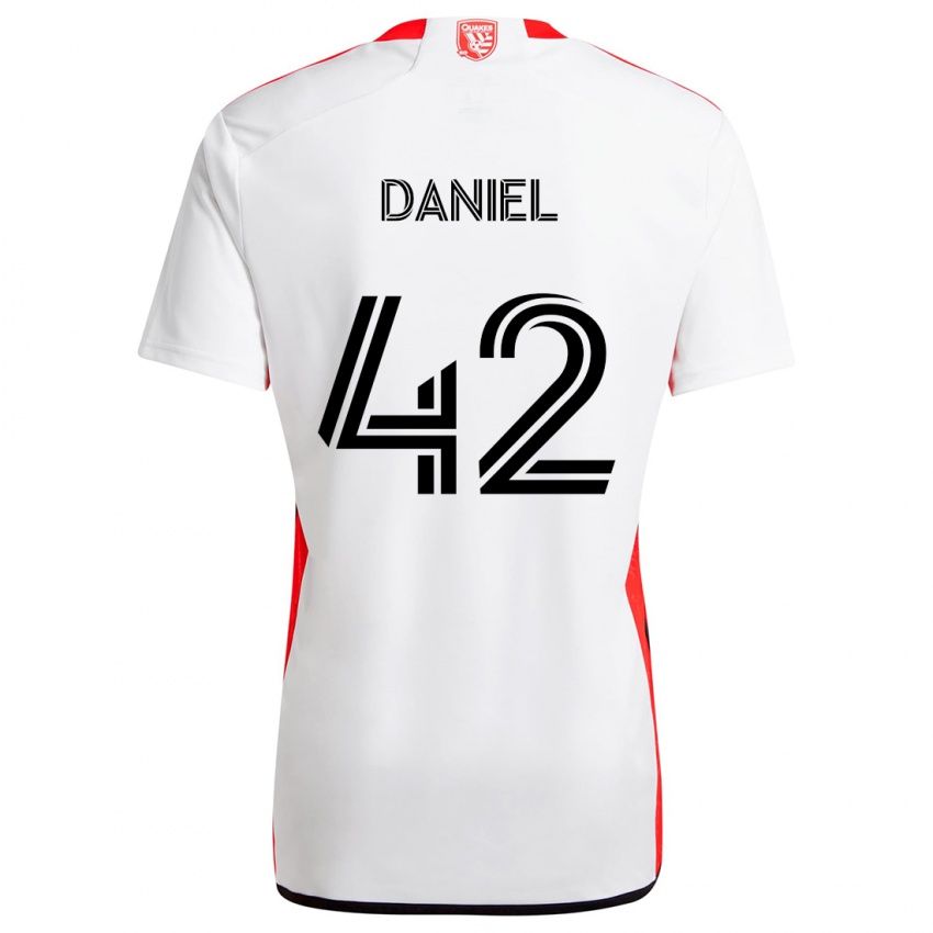 Kinder Daniel #42 Weiß Rot Auswärtstrikot Trikot 2024/25 T-Shirt