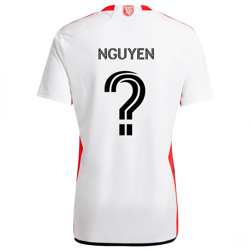 Kinder Christopher Nguyen #0 Weiß Rot Auswärtstrikot Trikot 2024/25 T-Shirt