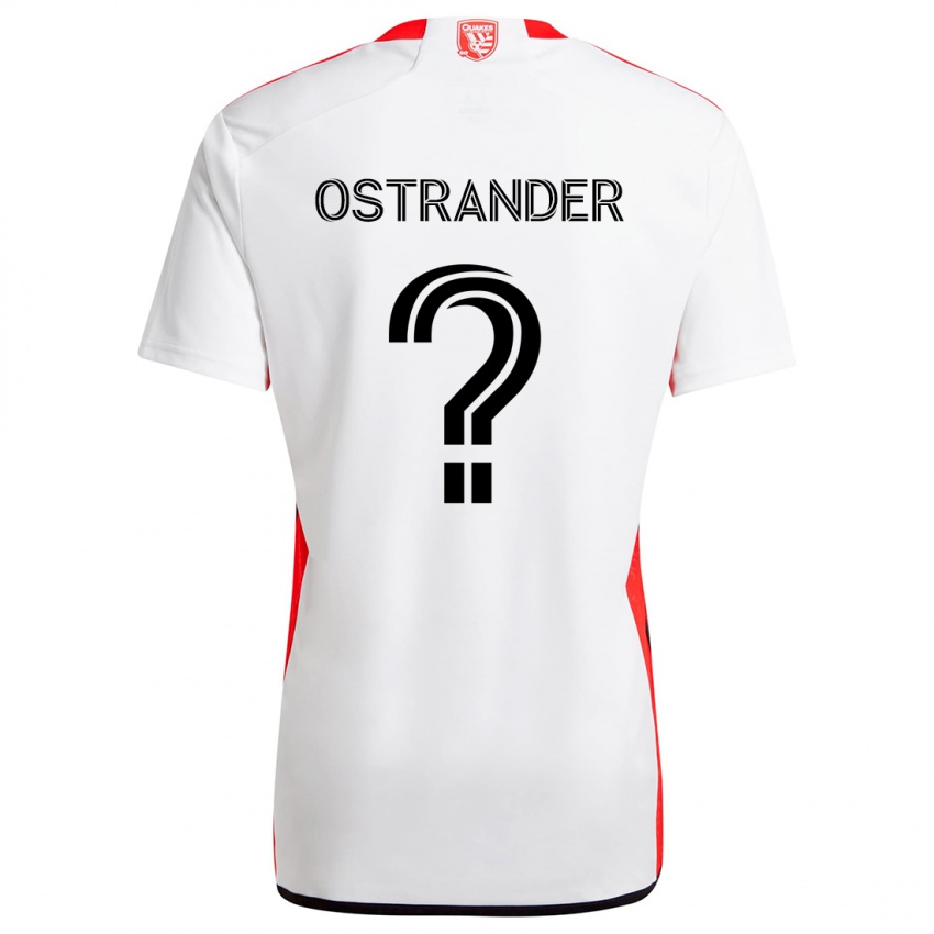 Kinder William Ostrander #0 Weiß Rot Auswärtstrikot Trikot 2024/25 T-Shirt