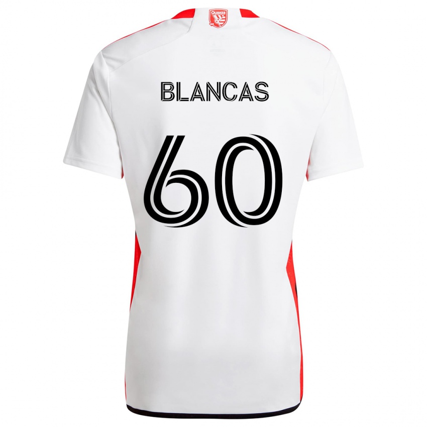 Kinder Eduardo Blancas #60 Weiß Rot Auswärtstrikot Trikot 2024/25 T-Shirt