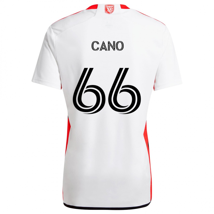 Kinder Alejandro Cano #66 Weiß Rot Auswärtstrikot Trikot 2024/25 T-Shirt