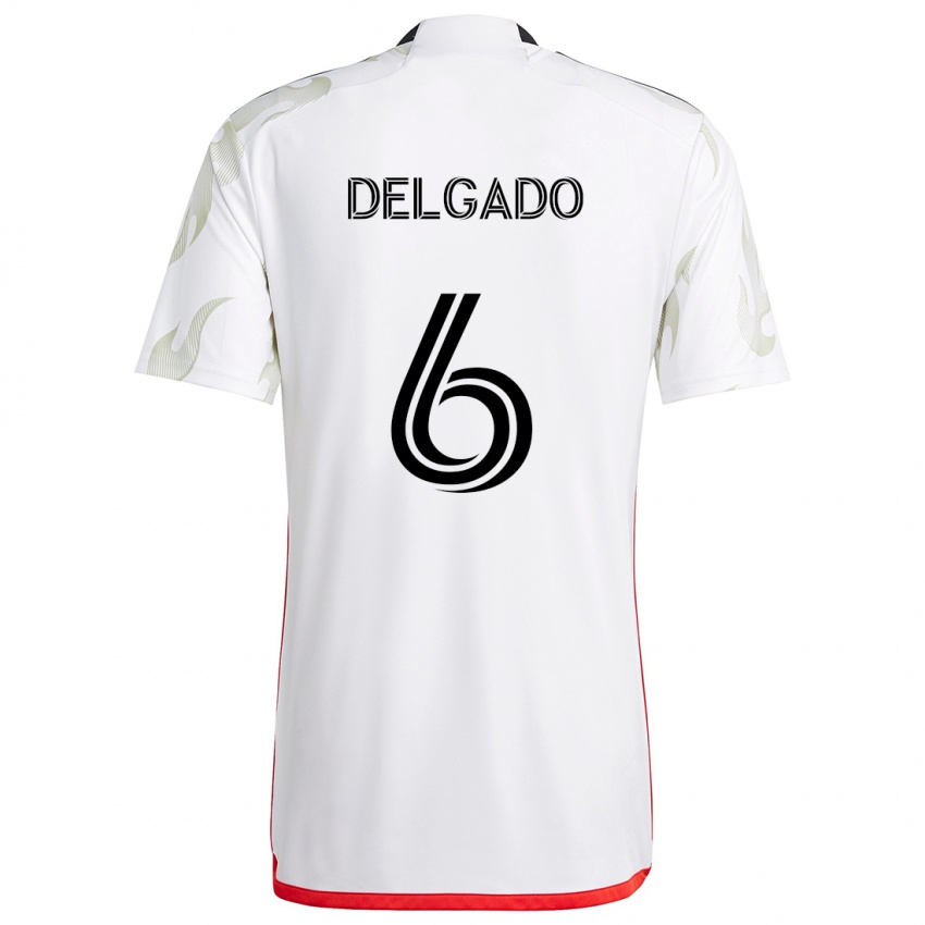 Kinder Patrickson Delgado #6 Weiß Rot Schwarz Auswärtstrikot Trikot 2024/25 T-Shirt