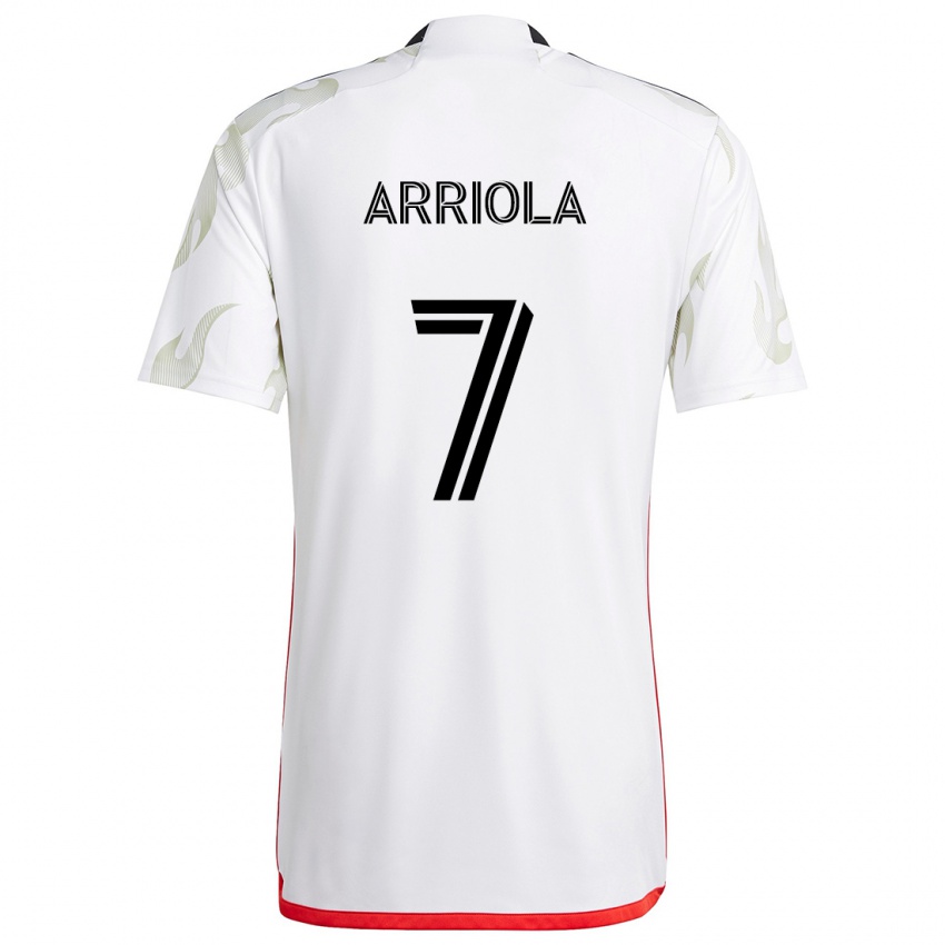 Kinder Paul Arriola #7 Weiß Rot Schwarz Auswärtstrikot Trikot 2024/25 T-Shirt