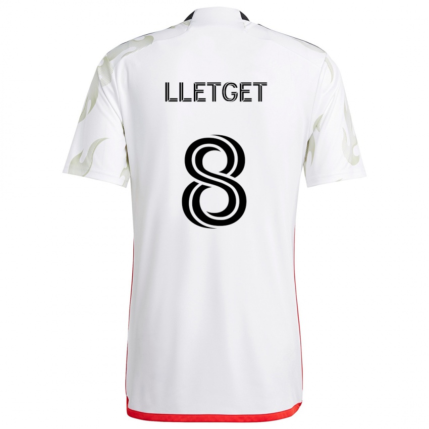 Kinder Sebastian Lletget #8 Weiß Rot Schwarz Auswärtstrikot Trikot 2024/25 T-Shirt