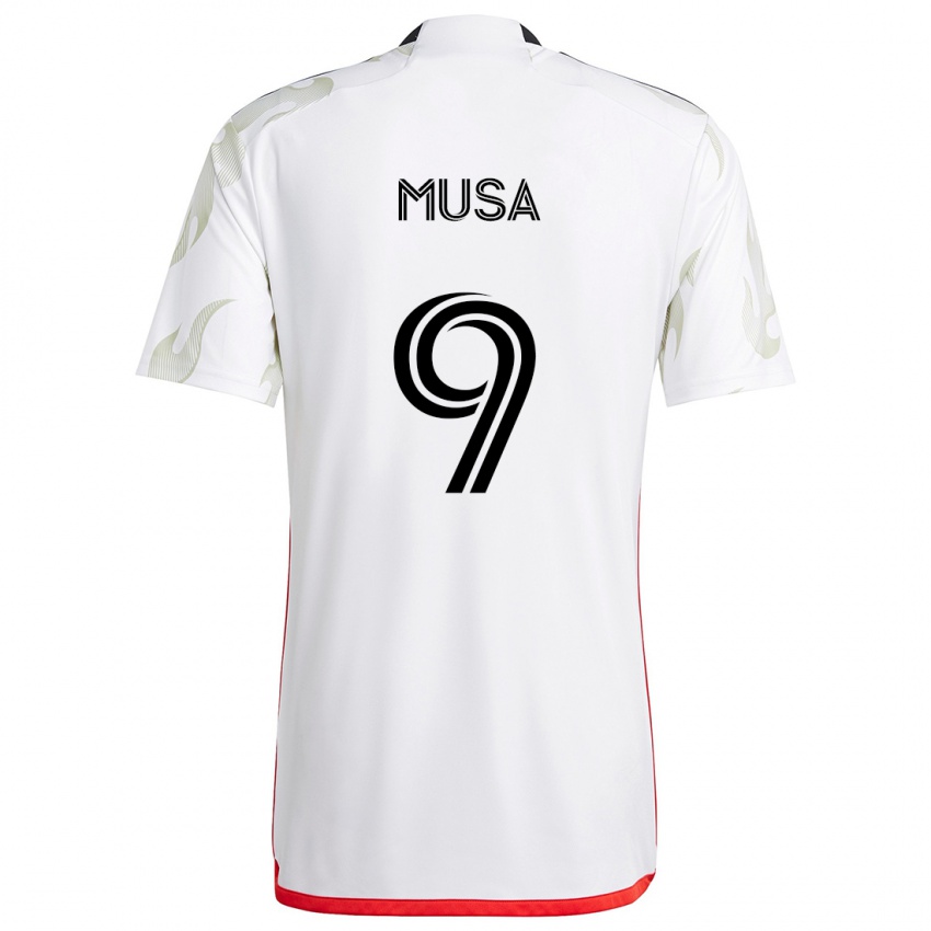 Kinder Petar Musa #9 Weiß Rot Schwarz Auswärtstrikot Trikot 2024/25 T-Shirt