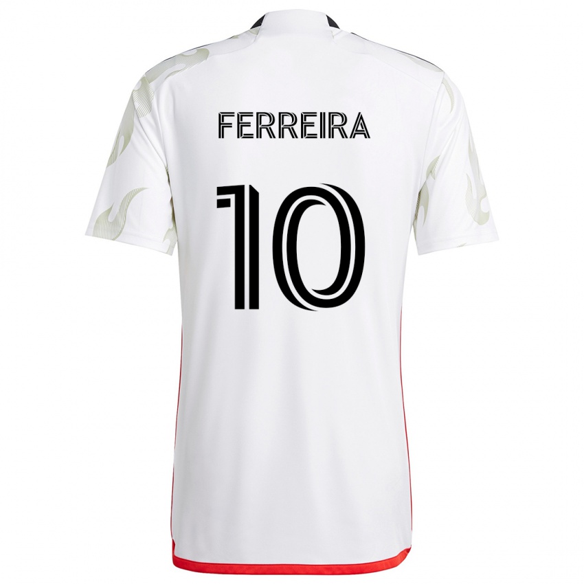 Kinder Jesús Ferreira #10 Weiß Rot Schwarz Auswärtstrikot Trikot 2024/25 T-Shirt