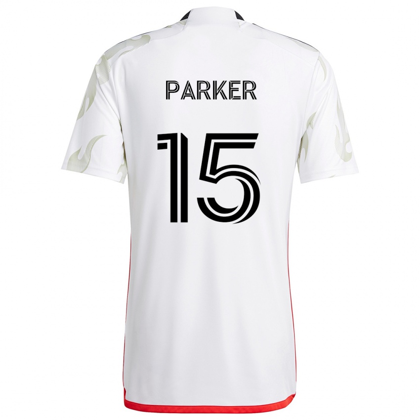 Kinder Isaiah Parker #15 Weiß Rot Schwarz Auswärtstrikot Trikot 2024/25 T-Shirt