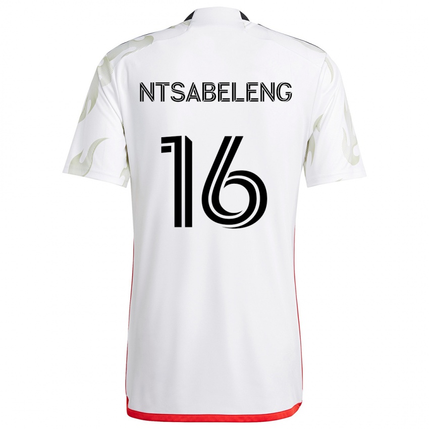 Kinder Tsiki Ntsabeleng #16 Weiß Rot Schwarz Auswärtstrikot Trikot 2024/25 T-Shirt