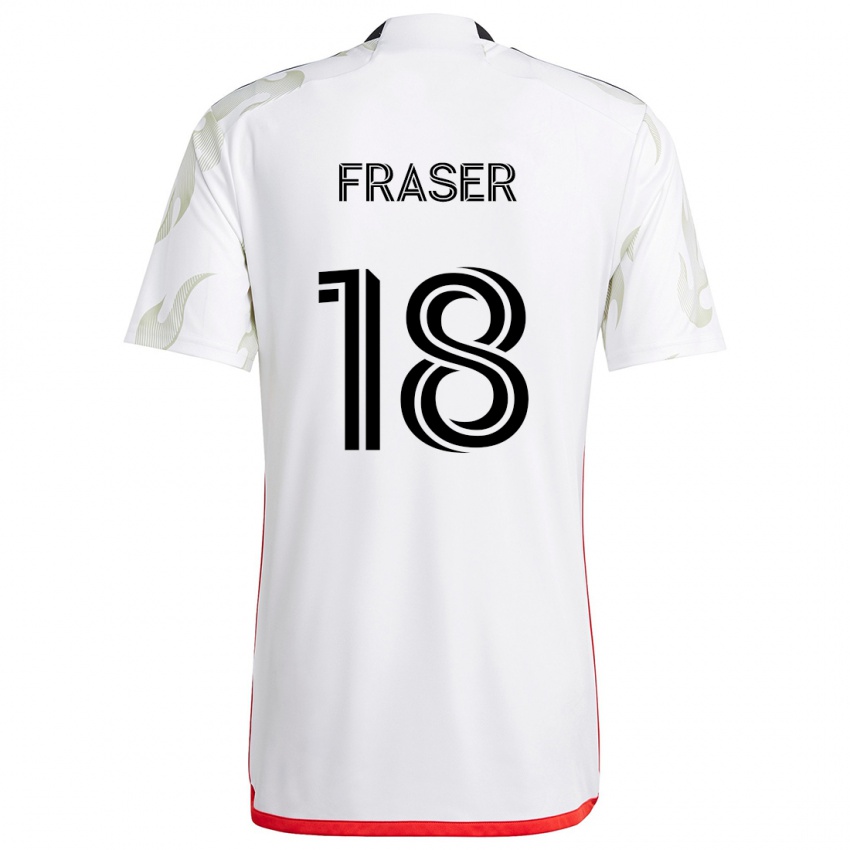 Kinder Liam Fraser #18 Weiß Rot Schwarz Auswärtstrikot Trikot 2024/25 T-Shirt