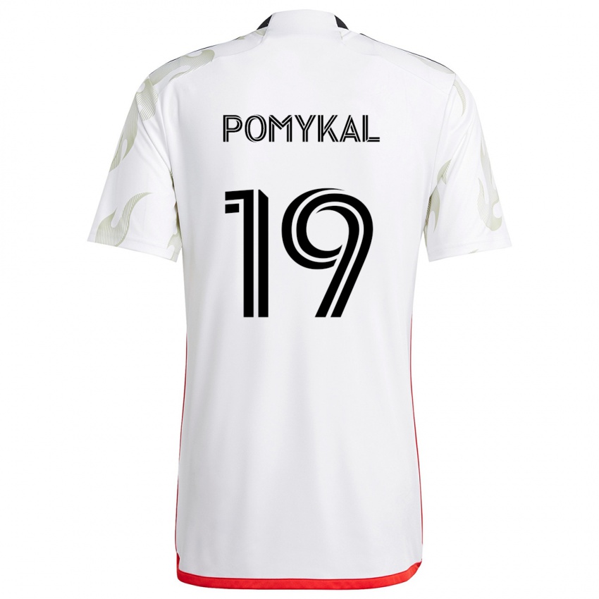 Kinder Paxton Pomykal #19 Weiß Rot Schwarz Auswärtstrikot Trikot 2024/25 T-Shirt