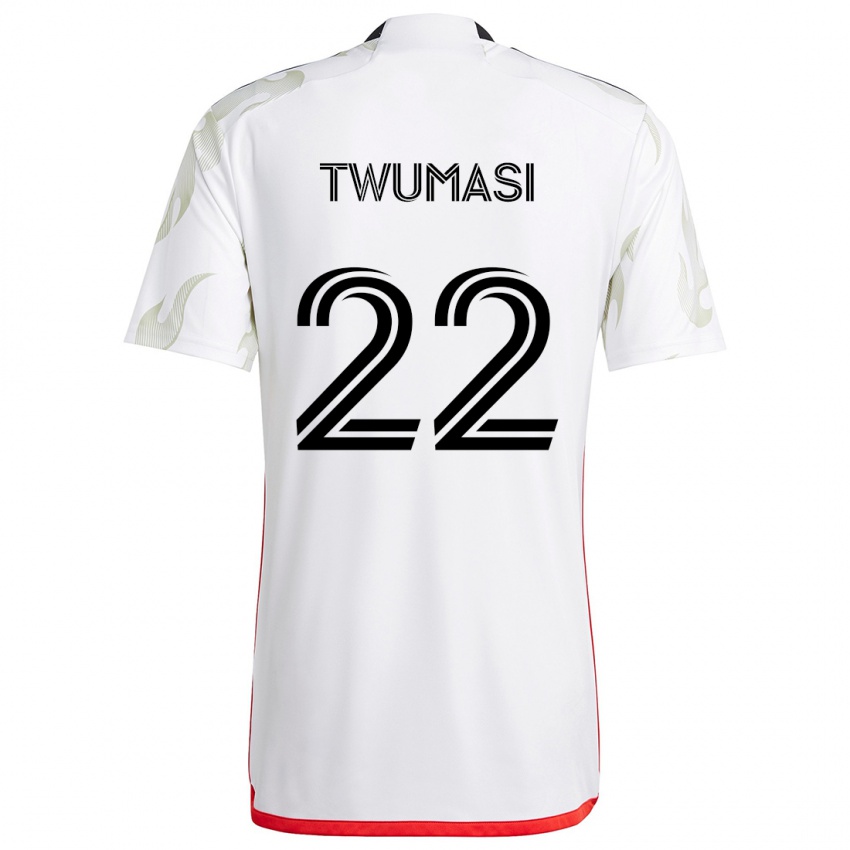 Kinder Ema Twumasi #22 Weiß Rot Schwarz Auswärtstrikot Trikot 2024/25 T-Shirt