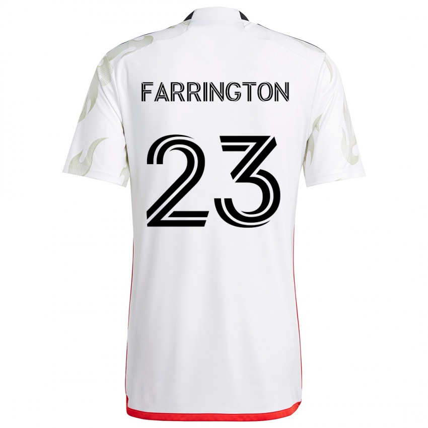 Kinder Logan Farrington #23 Weiß Rot Schwarz Auswärtstrikot Trikot 2024/25 T-Shirt